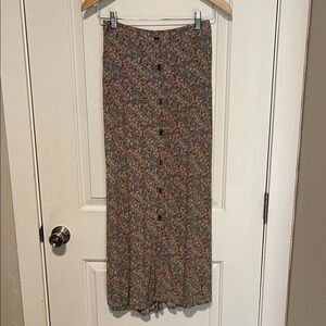 American Eagle Floral Button-Front Maxi Skirt 90s Inspired